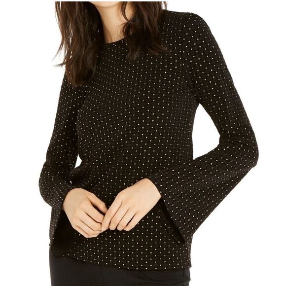 Michael Michael Kors Bell Sleeve Gold Dot Blouse! - Picture 1 of 14